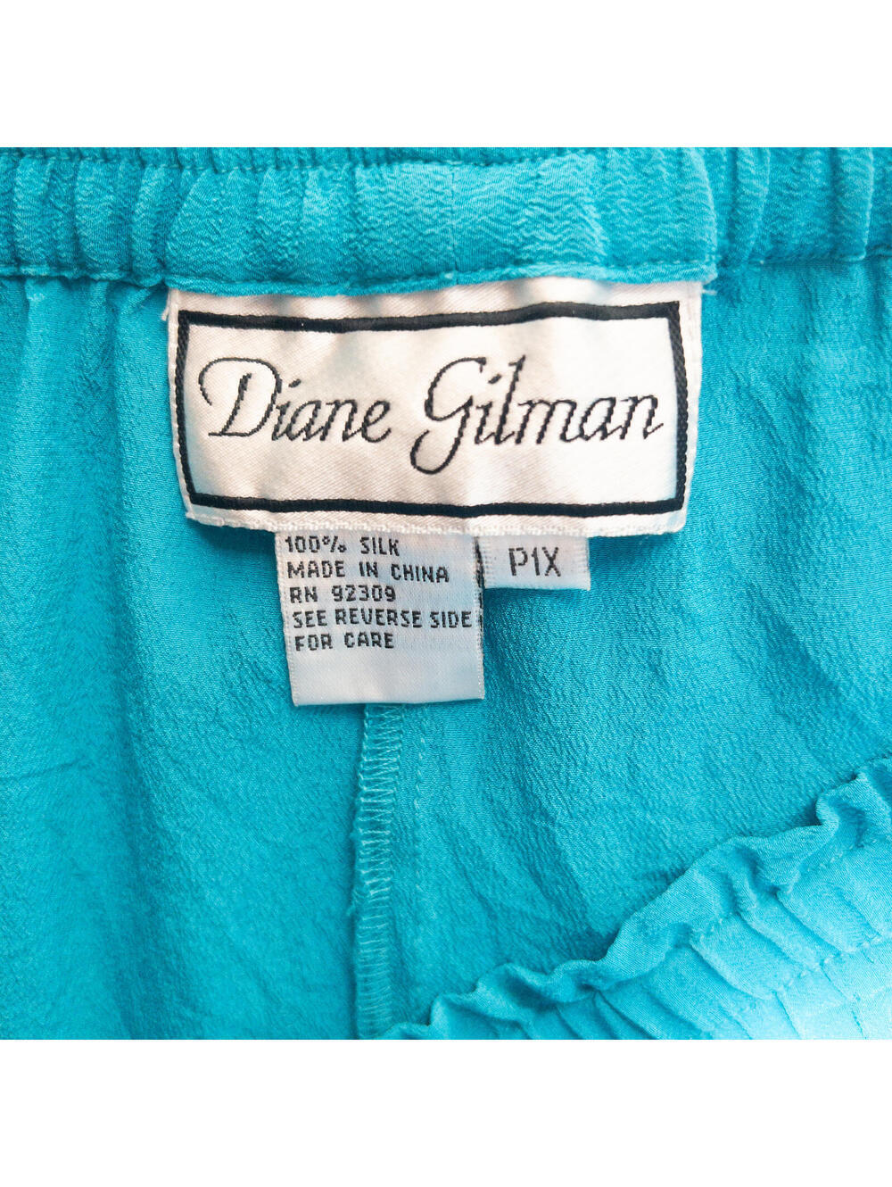Vintage Diane Gilman Electric Blue Silk Skirt - Picture 3 of 4